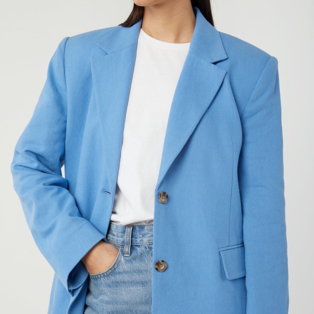 OAK + FORT Light Blue Oversized Blazer